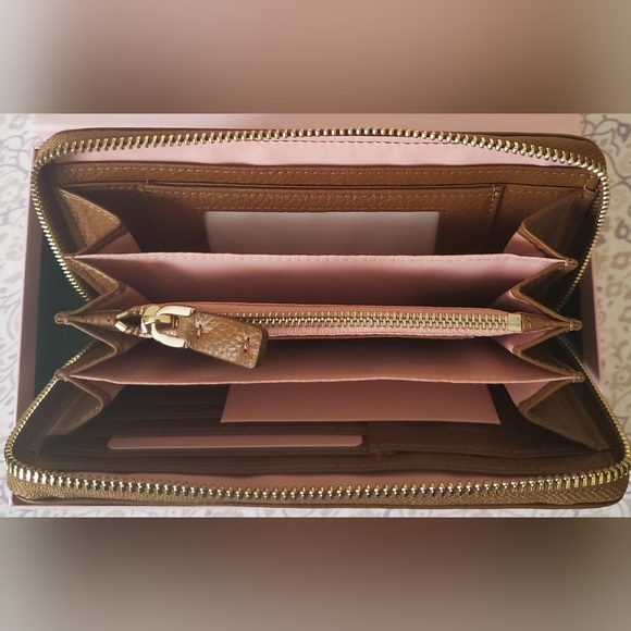 Coccinelle Large Metallic Soft Zip wallet, Tobacco (NWT) - Picture 4 of 7